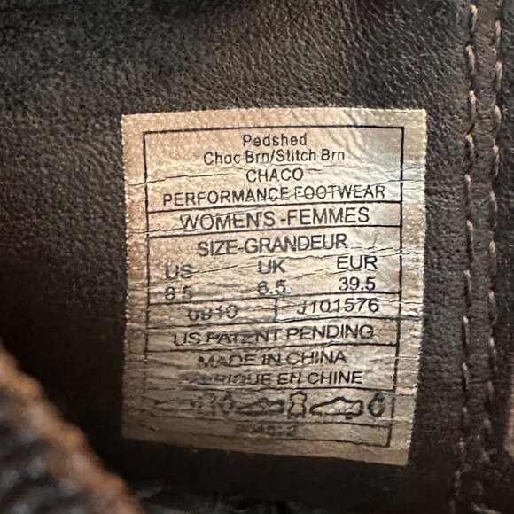 Chaco Ws slip-on shoes, sz 8.5, brown leather w/chaco strap - Picture 8 of 13